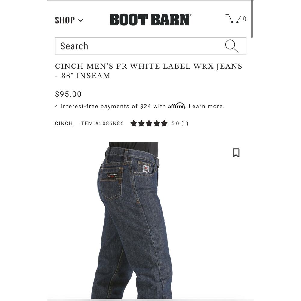 CINCH MENS WRX FR FLAME RESISTANT JEANS SIZE 40x30 BOOT CUT HEAVY DUTY WESTERN - Picture 2 of 15